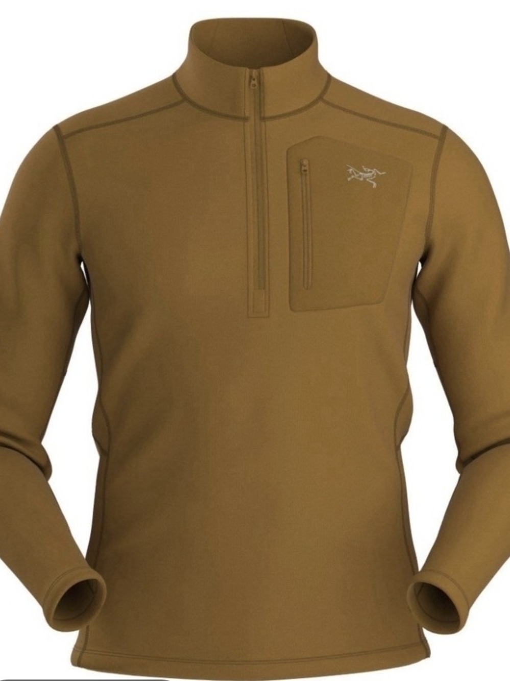 Arc'teryx Rho Heavyweight Zip Neck Men's Brown Half-Zip Pullover Size M